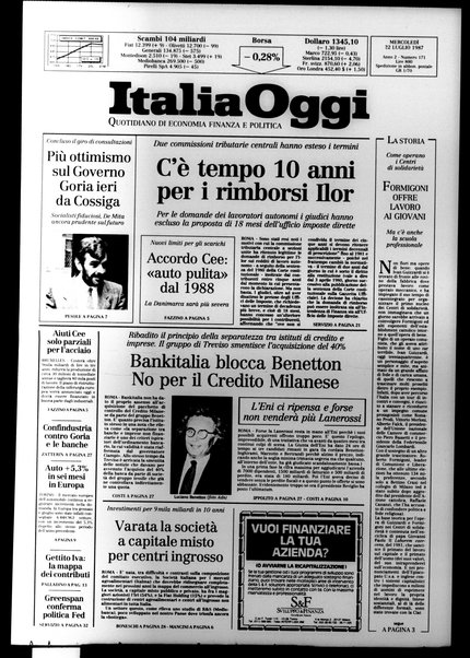 Italia oggi : quotidiano di economia finanza e politica